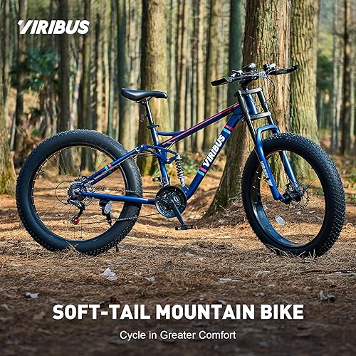 Viribus Fat Tire Bike, Mens Bike Mens Mountain Bike with Full