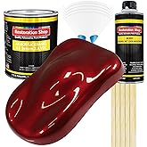 Restoration Shop Fire Red Pearl Acrylic Enamel Auto Paint - Gallon Kit | Professional Single Stage High Gloss Automotive Paint, Car, Truck, Equipment Coating, 8:1 Mix Ratio, 2.8 VOC