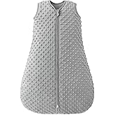 FILLEEP Fleece Baby Sleep Sack 18-24 Months with Plush Dots, Winter Baby Wearable Blanket for Infant Toddler Sleeping Sack 2-Way Zipper Warm Sleepsack, Grey