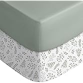 Yoofoss Baby Crib Sheets for Boys Girls, Fitted Crib Sheet 2 Pack for Standard Crib and Toddler Mattress, Super Soft Microfib