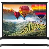 Pyle 50 Inches Projector Screen Portable Floor Standing Fold-Out Roll-Up Tripod Manual, Mobile Movie Screen, Home Theater Cinema Wedding Party Office Presentation, Quick Assembly - PRJTP53,White