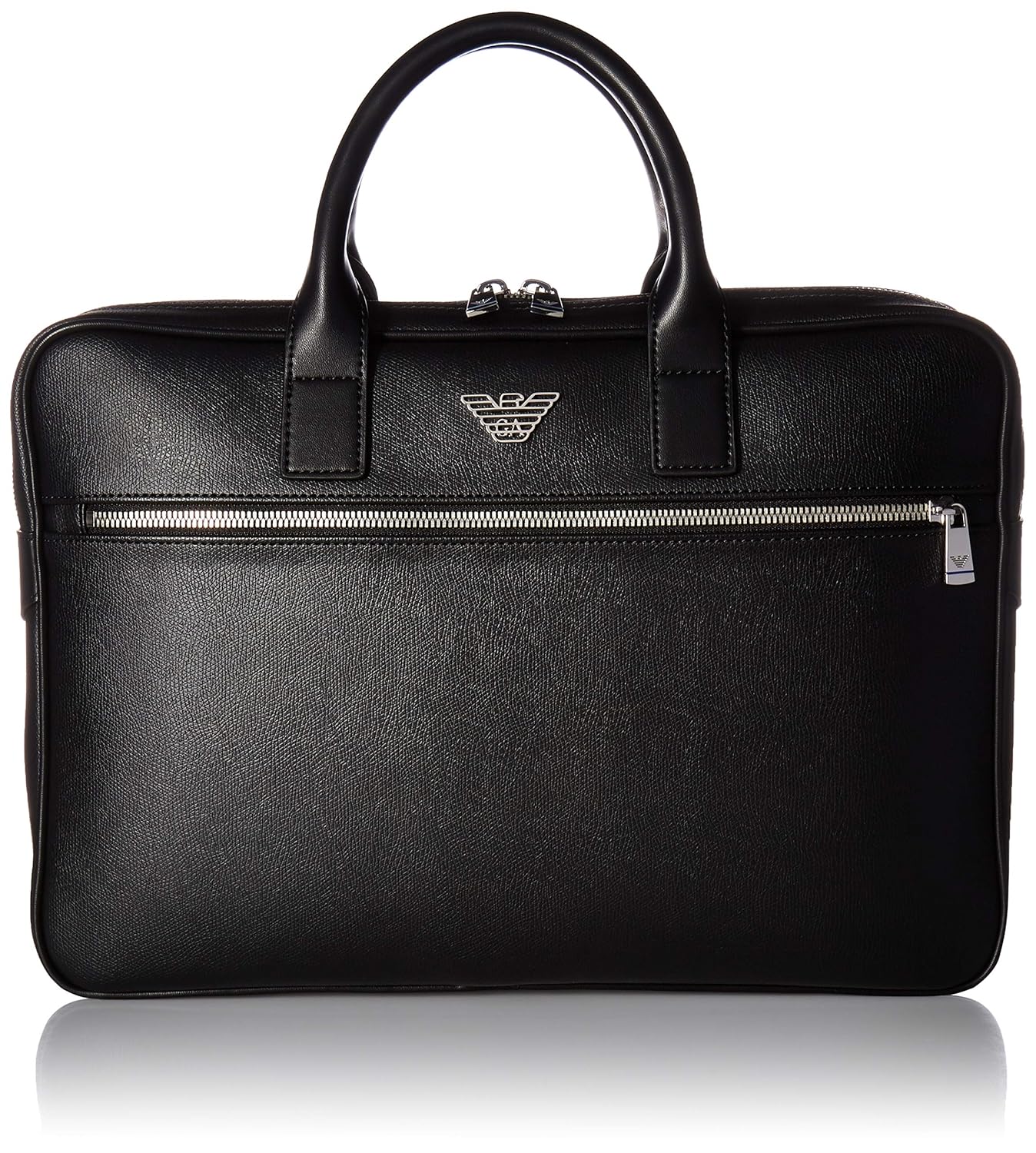 Emporio Armani Briefcase with Front Zip Pocket Black Amazon.co.uk