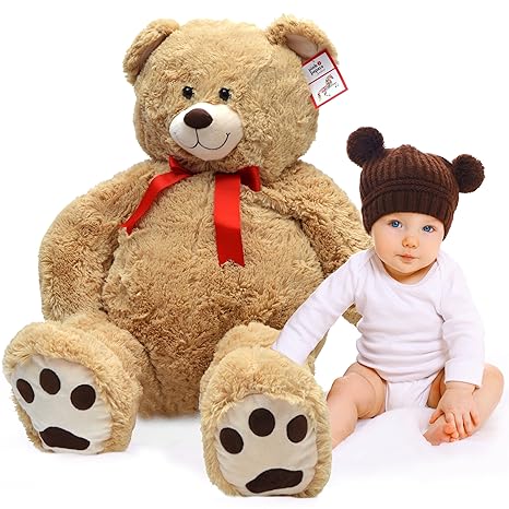 Pink Papaya Riesen-Teddy Monti, 100cm XXL Plüschbär in Hellbraun – EIN XXL Teddybär zum Liebhaben Toys