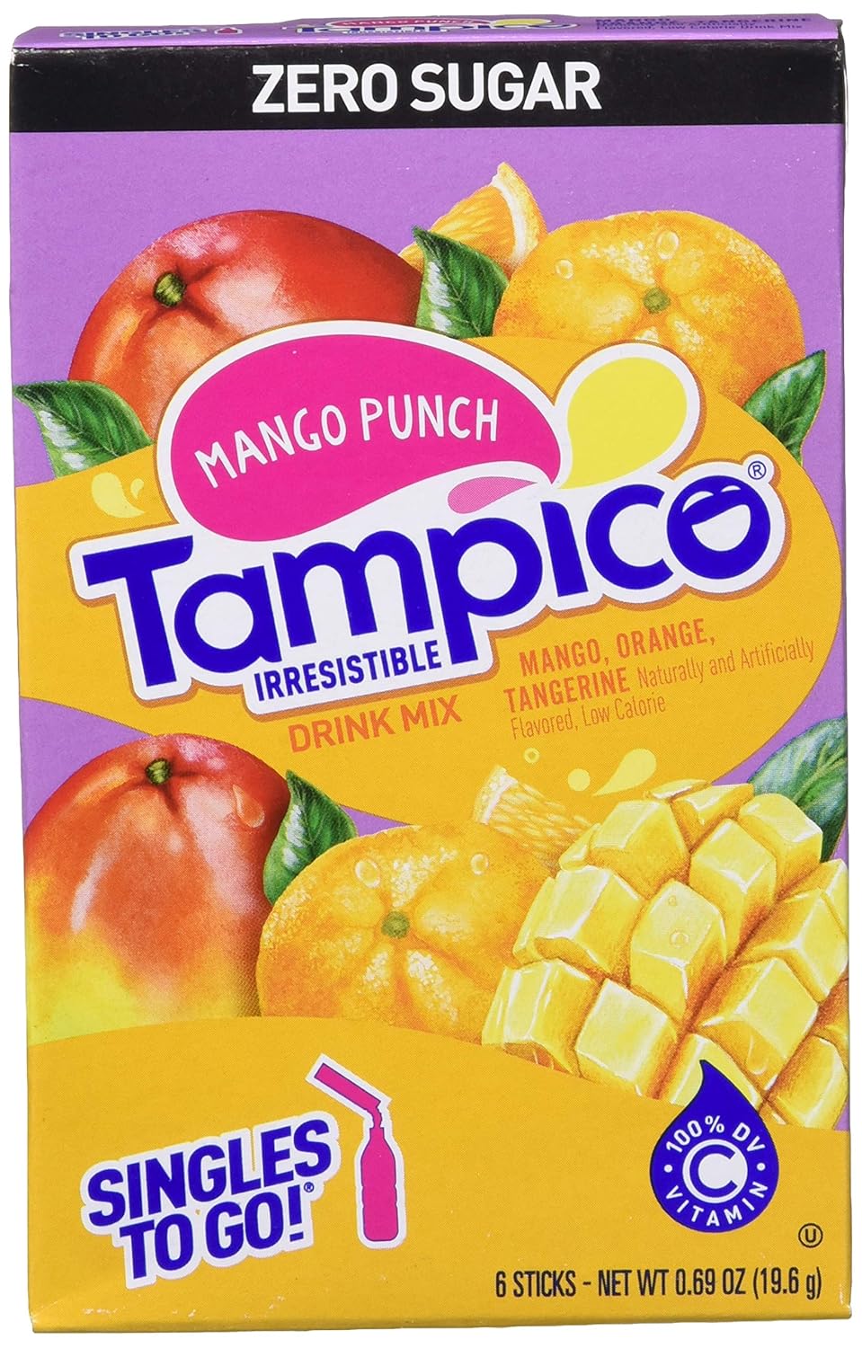 Tampico Singles To Go Drink Mix Packets, Mango Punch, 6