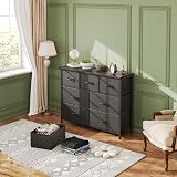 CAIYUN 7-Drawer Chest of Drawers Fabric Storage Tall Black Bedroom view 4