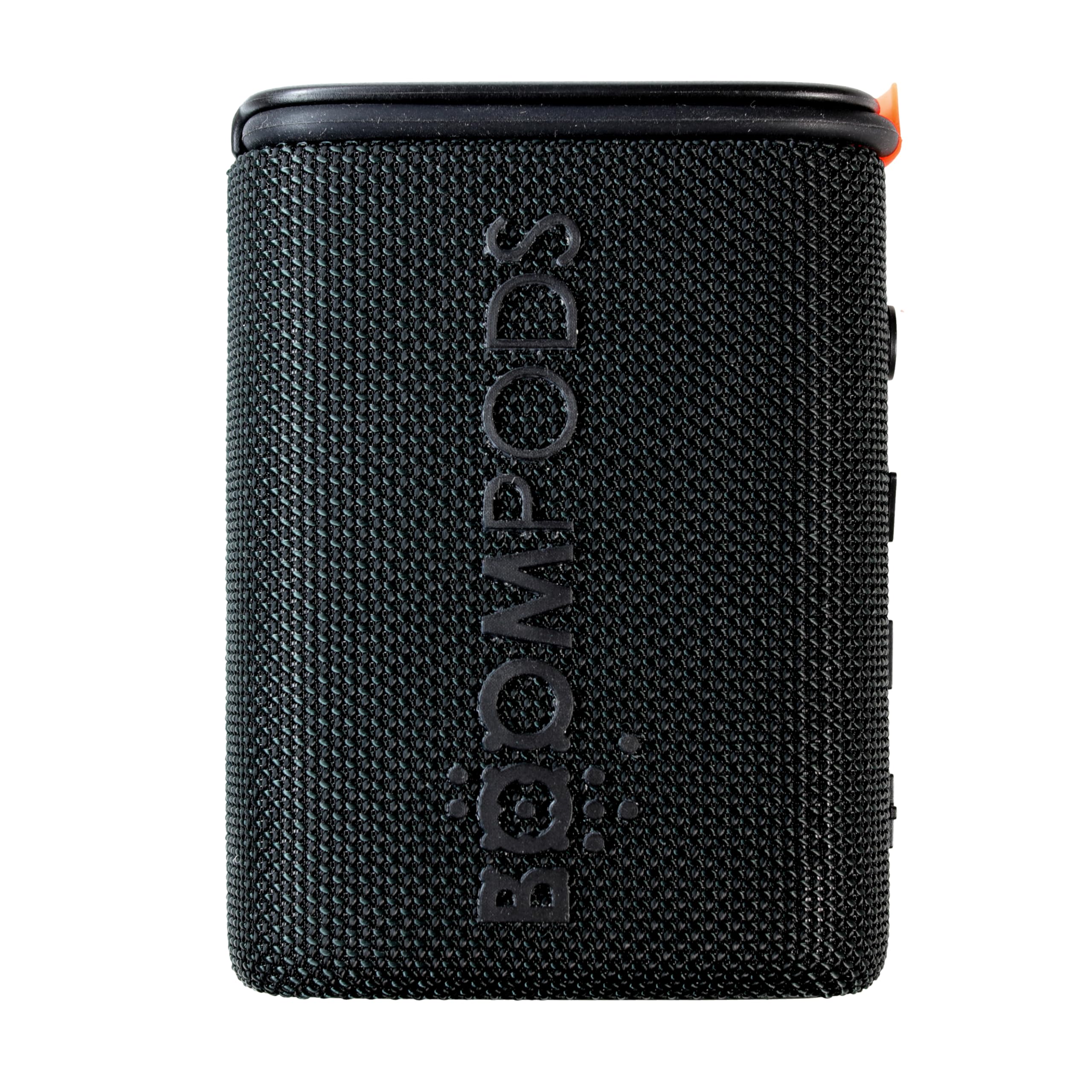 Boompods Beachboom Waterproof Bluetooth Speaker - Portable Speaker Made from Ocean-Bound Plastic, Small Wireless Speakers with Selfie Button & 5-Hour Battery, IPX7 Waterproof Shower & Travel, Black