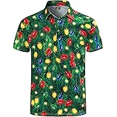 Men's Novelty Golf Polo Button Down Short Sleeve Shirt