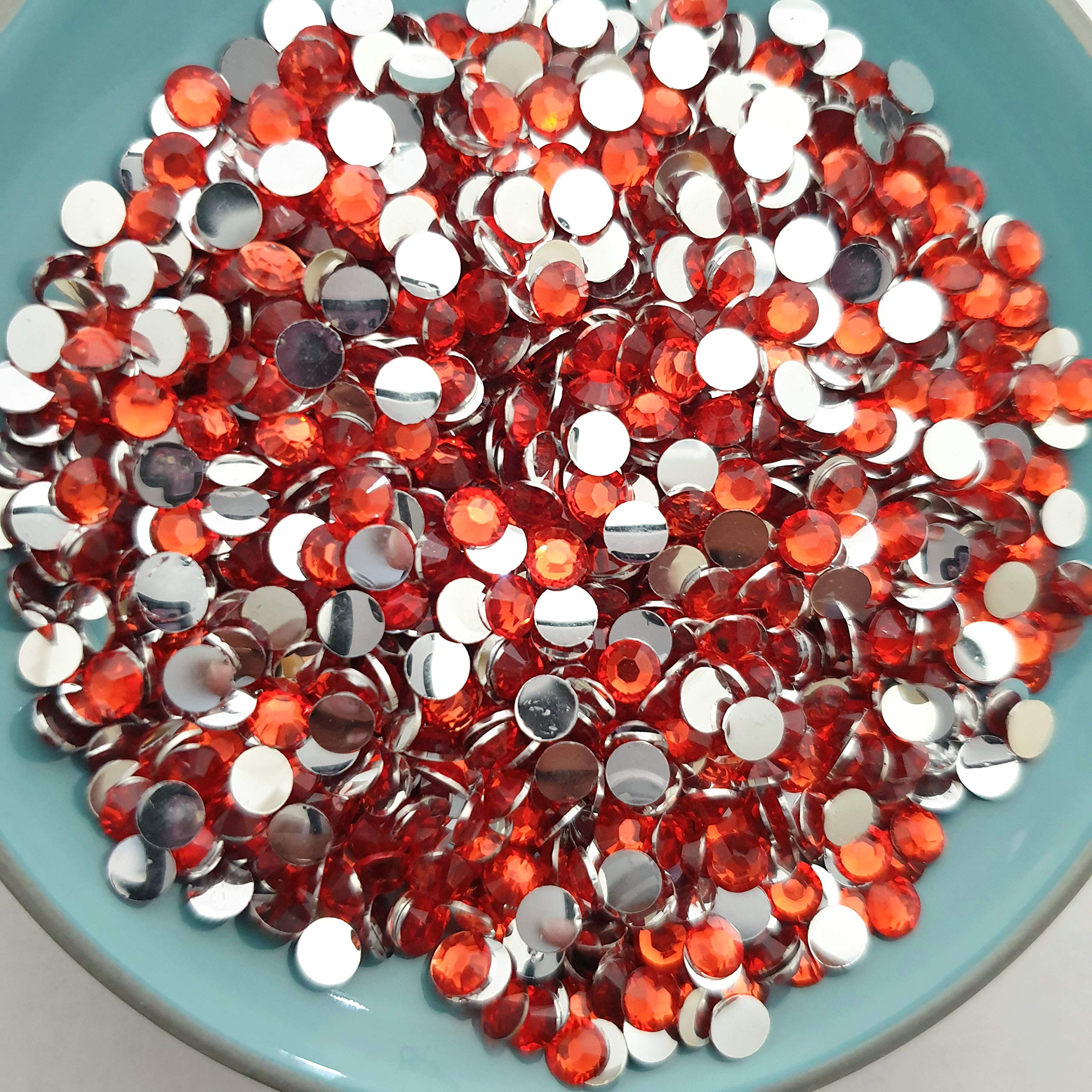 MajorCrafts 2000pcs 5mm ss20 Flat Back Resin Rhinestone Embellishment Gems (Sun Orange C07) — image 1