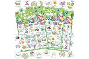 JOYIN 28 Players Easter Bingo Cards (5x5) for Easter Party Goodies Games, Kids School Classroom Gift, Indoor Family Activitie