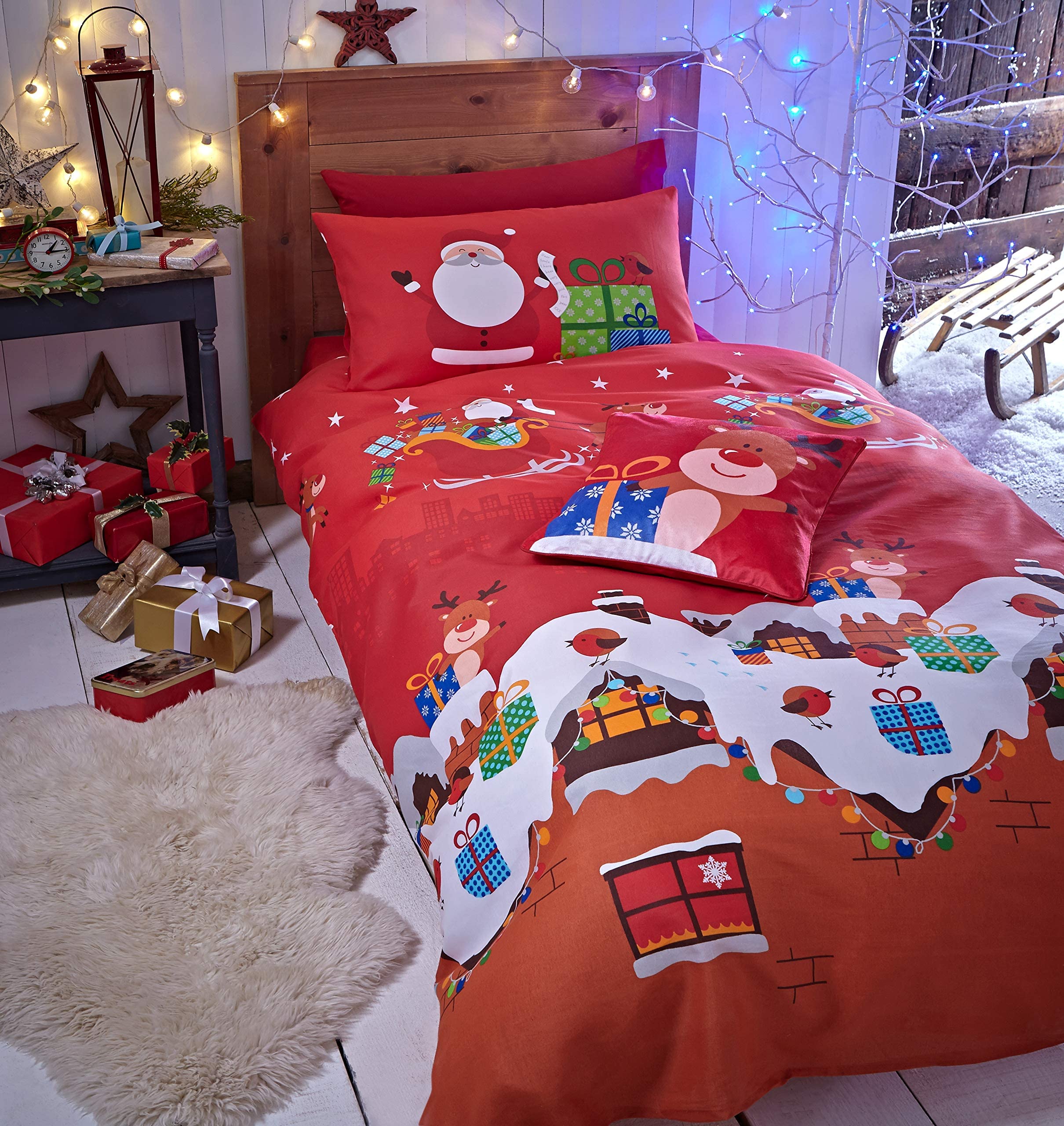 Catherine Lansfield Santa's Easy Care Single Duvet Set Multi