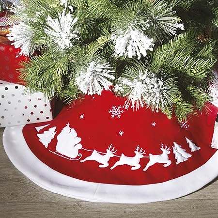 Tappeto Per Albero Di Natale Motivo Slitta In Feltro