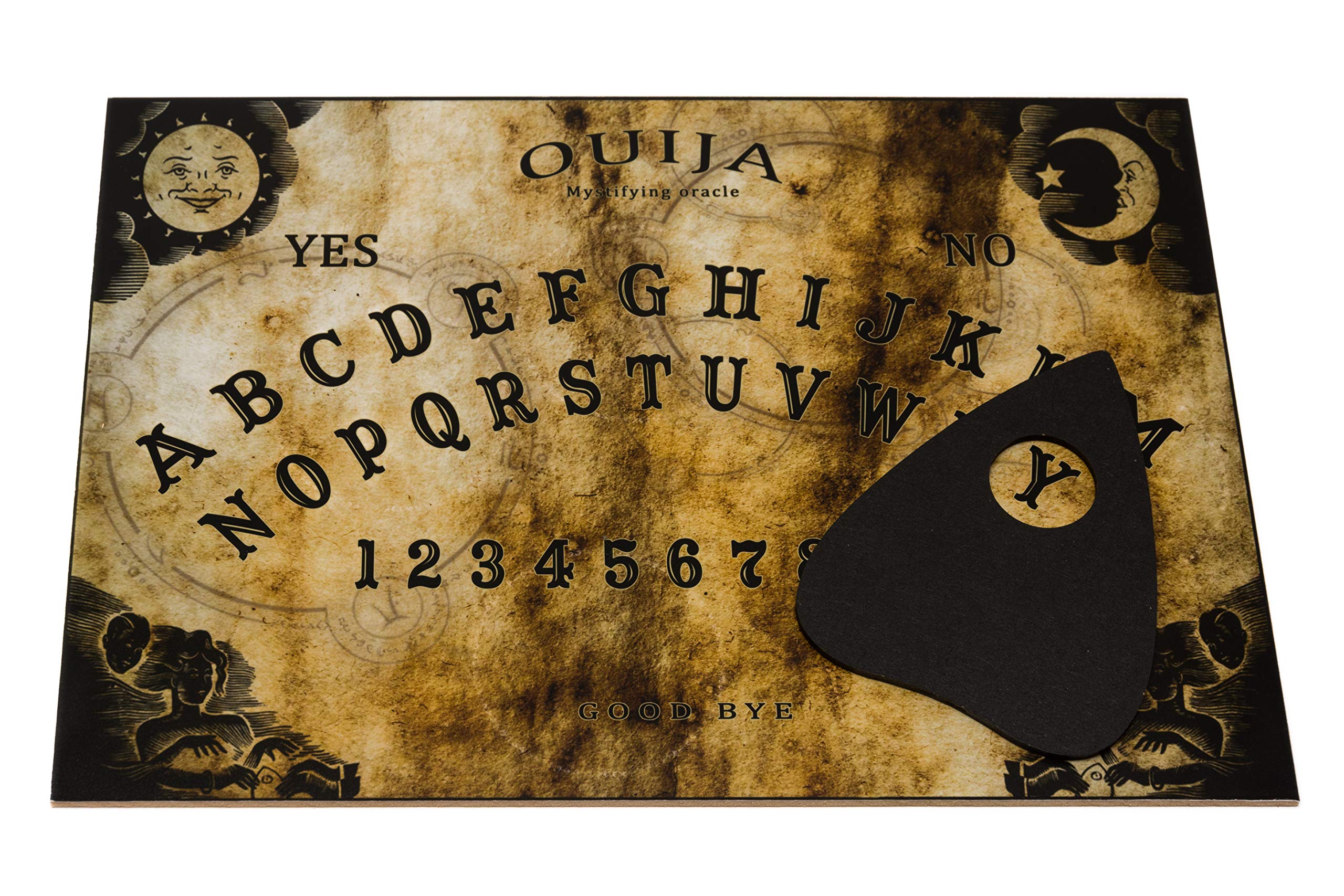Wooden Ouija Spirit Board game with Planchette and detailed instruction