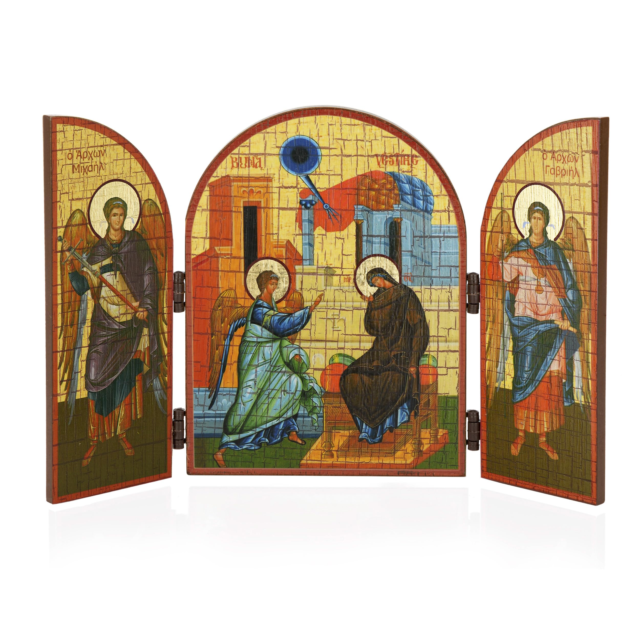 NKlaus Maria Annunciation Icon Triptych MDF Wood 25 x 16 cm Christian 13829