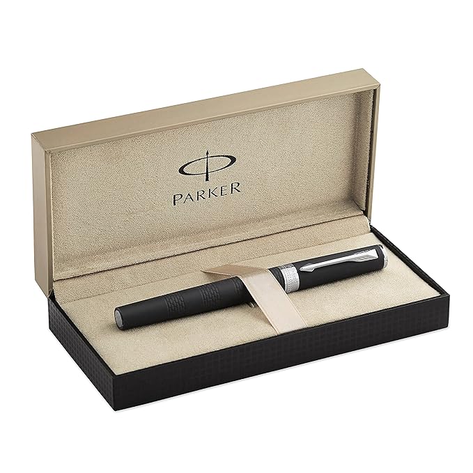 Parker S0959250 Ingenuity 5TH-Stift (groß, schwarz, Gummi mit Chromverzierung)
