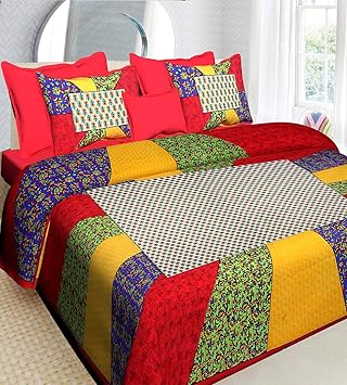 RajasthaniKart Comfort Rajasthani Jaipuri Traditional Sanganeri Print 144 TC Cotton