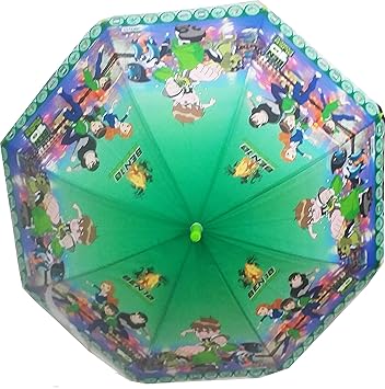 Dhinchak (Tm) Fabric Art Box Hero Boy Print Umbrella for Small Boys, Upto 10 years, 17-inch(Multicolour)
