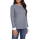 NIC+Zoe Womens Cozy Cuffed Double Layer Top