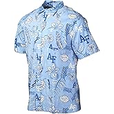 Wes and Willy Mens College Sports Fan Shirt Hawaiian-Vintage Floral Short Sleeve Button Down