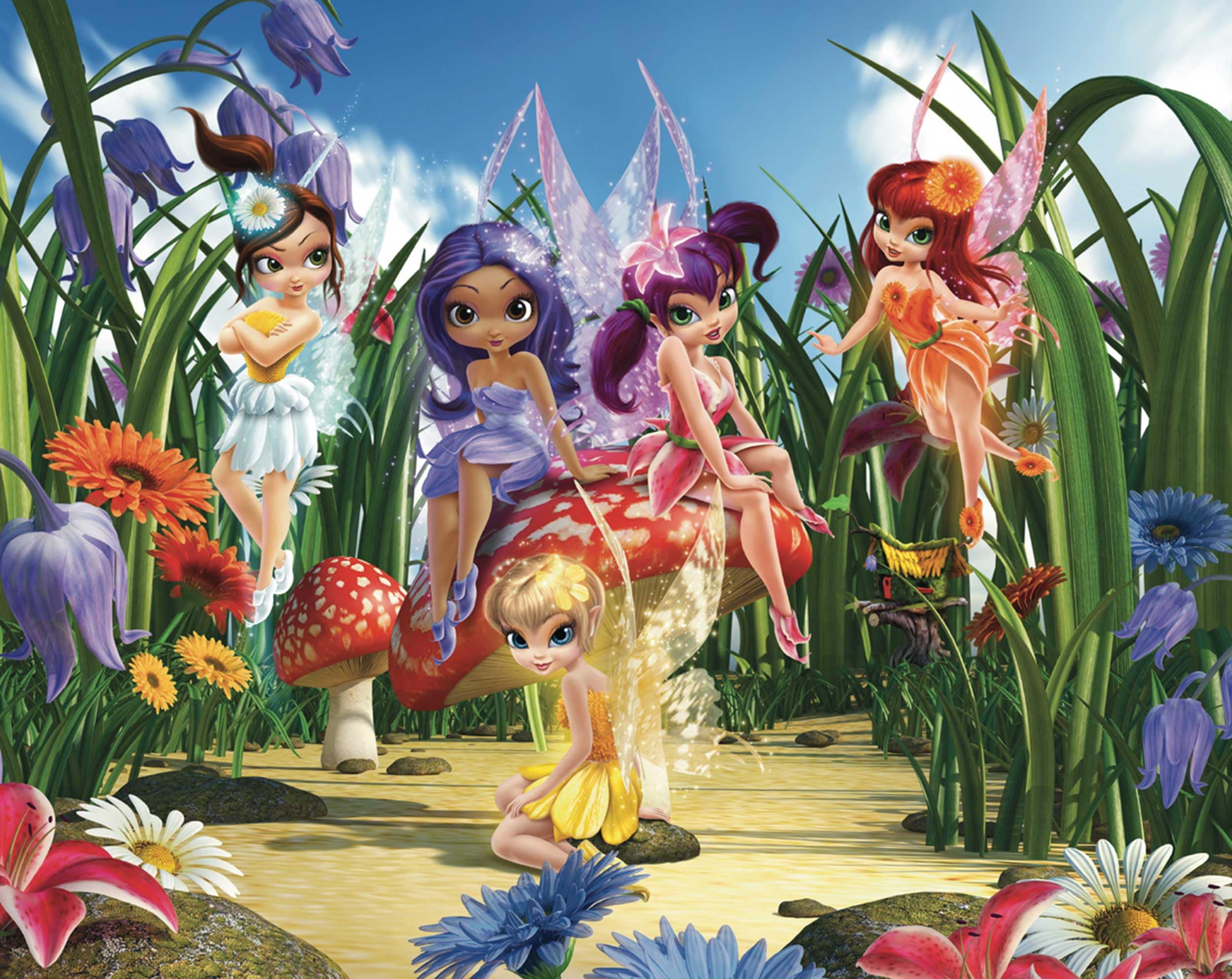 Walltastic Magical Fairies 41790 Wallpaper Mural, FSC Paper, Multi, 8 feet High x 10 feet Wide, 1 Size