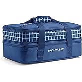 Rachael Ray Expandable Insulated Casserole Carrier for Hot or Cold Food, Thermal Lasagna Lugger Tote for Potluck, Parties, Picnic, and Cookouts, Fits 9" x 13" Baking Dish