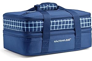Rachael Ray Insulated Casserole Carrier for Hot or Cold Food, Thermal Lasagna Lugger Tote for Potluck, Parties, Picnic, and C
