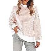 Disamer Womens Sweaters 2026 Fall Clothes Batwing Long Sleeve Striped Knit Pullover Tops Fashion Outfits Oversized Sweater