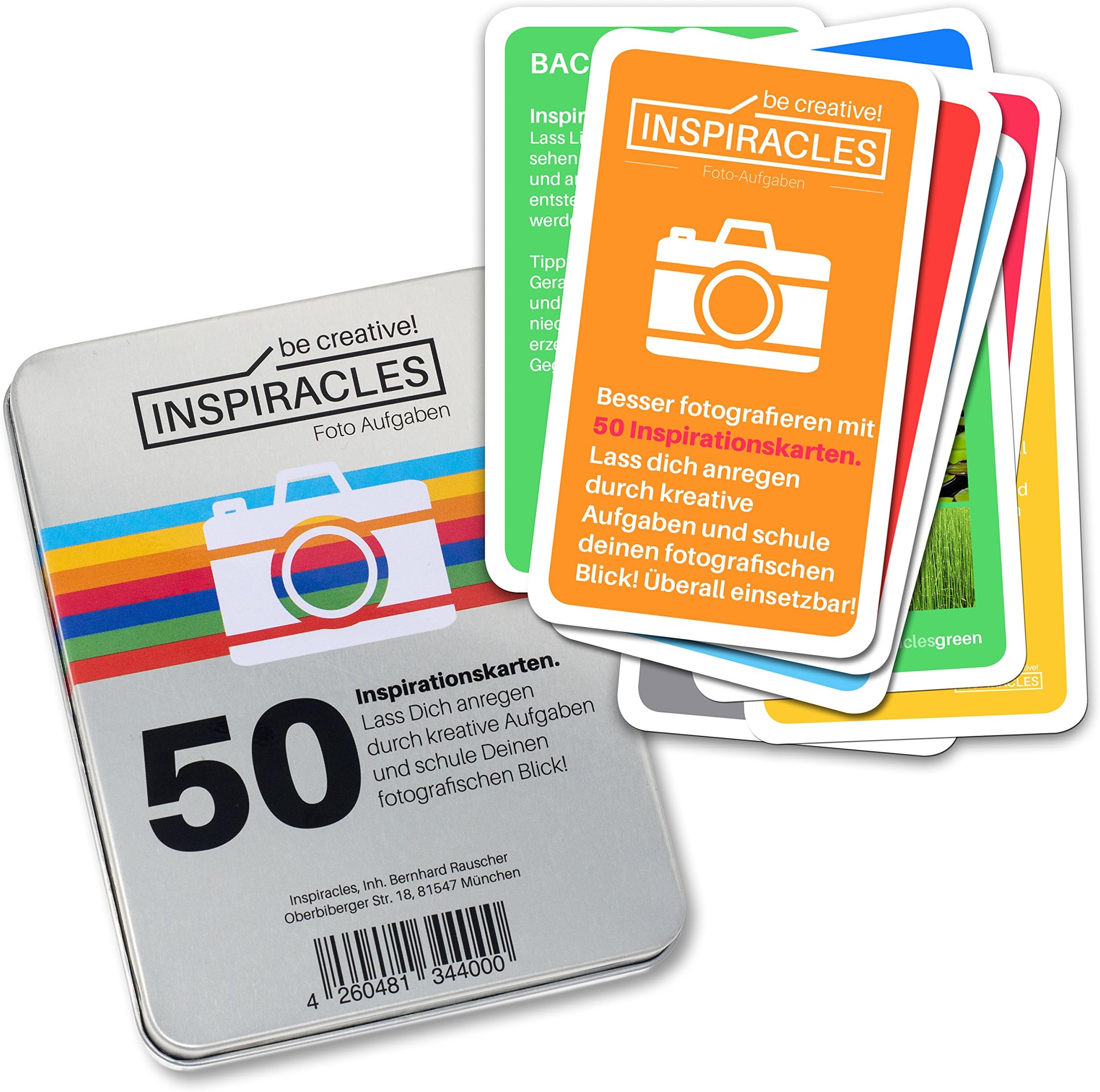 Inspiracle's photo tasks - inspiration and photographing learning with 40 task cards and 10 cheat sheets