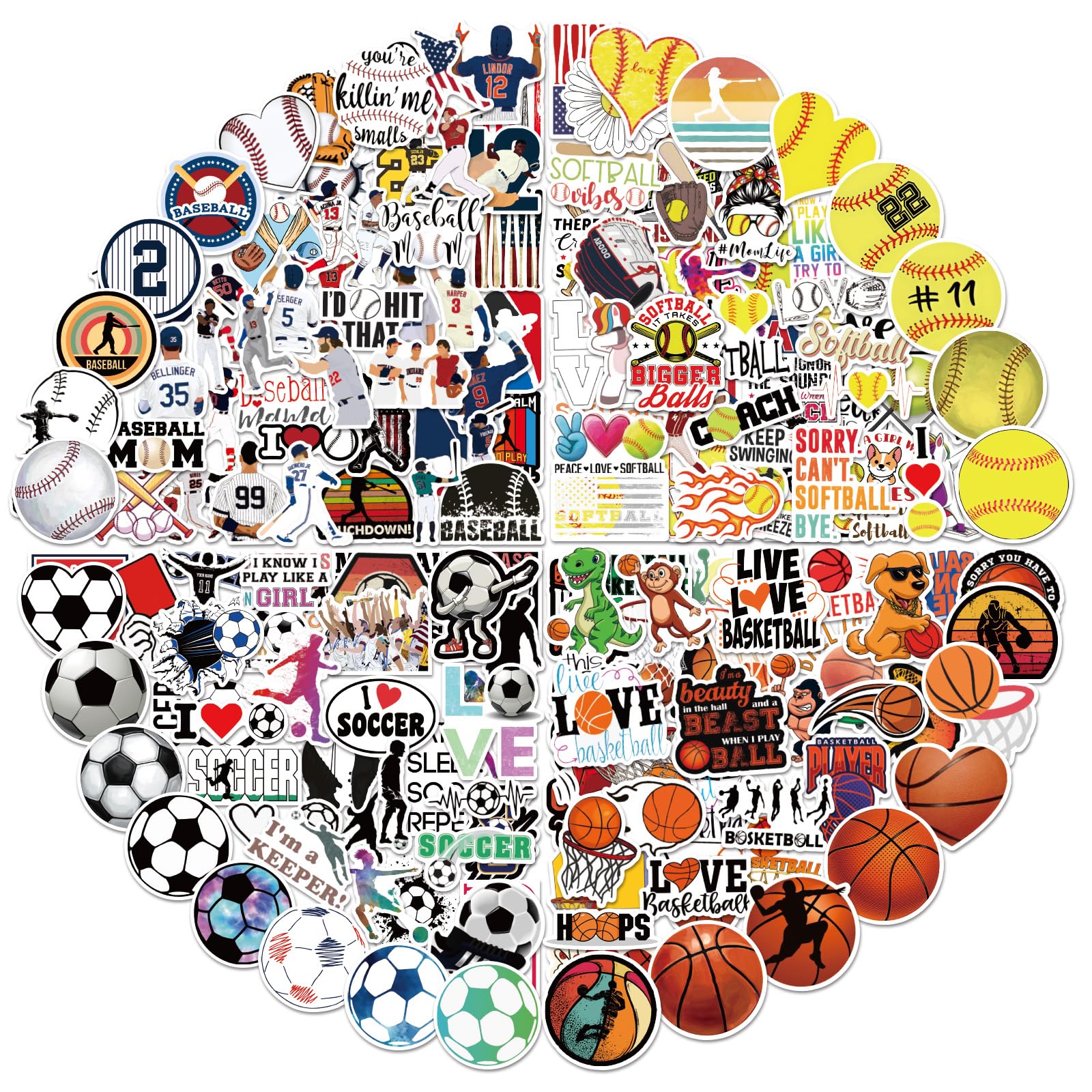 Photo 1 of 200PCS Sports Stickers for Water Bottles, Waterproof Vinyl Stickers, Party and Holiday Gifts for Kids, Teens, Adults, Boys, Girls