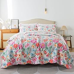 HoneiLife Quilt Sets King Size - Floral Bedspreads