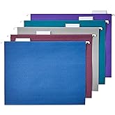 �鶹�� Basics Hanging Folders, Pack of 25, Letter Size, Assorted Jewel-tone Colors