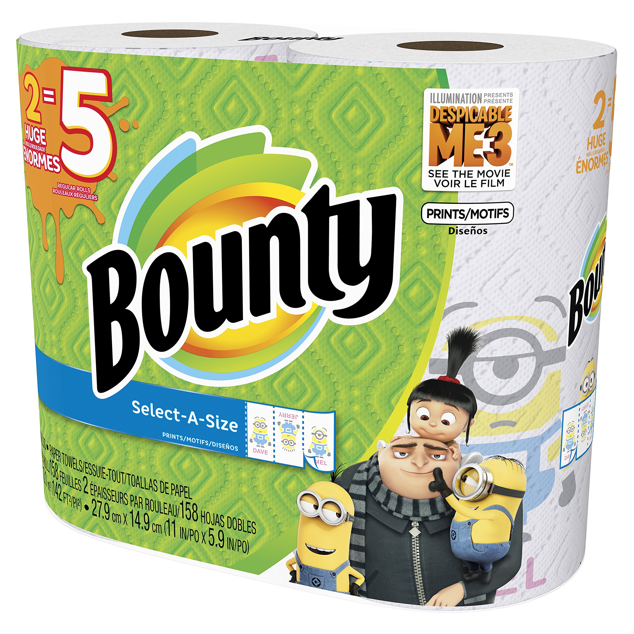 Bounty Despicable Me 3 SelectASize Paper Towels with Minion Prints