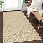 IOHOUZE Washable Area Rug 3x5 Non Slip Rubber Backed Woven Rugs for Entryway Rugs Indoor Outdoor Doormat Throw Rug Floor Carpet for Entrance Kitchen Front Door, Warm Beige/Orange/Apricot