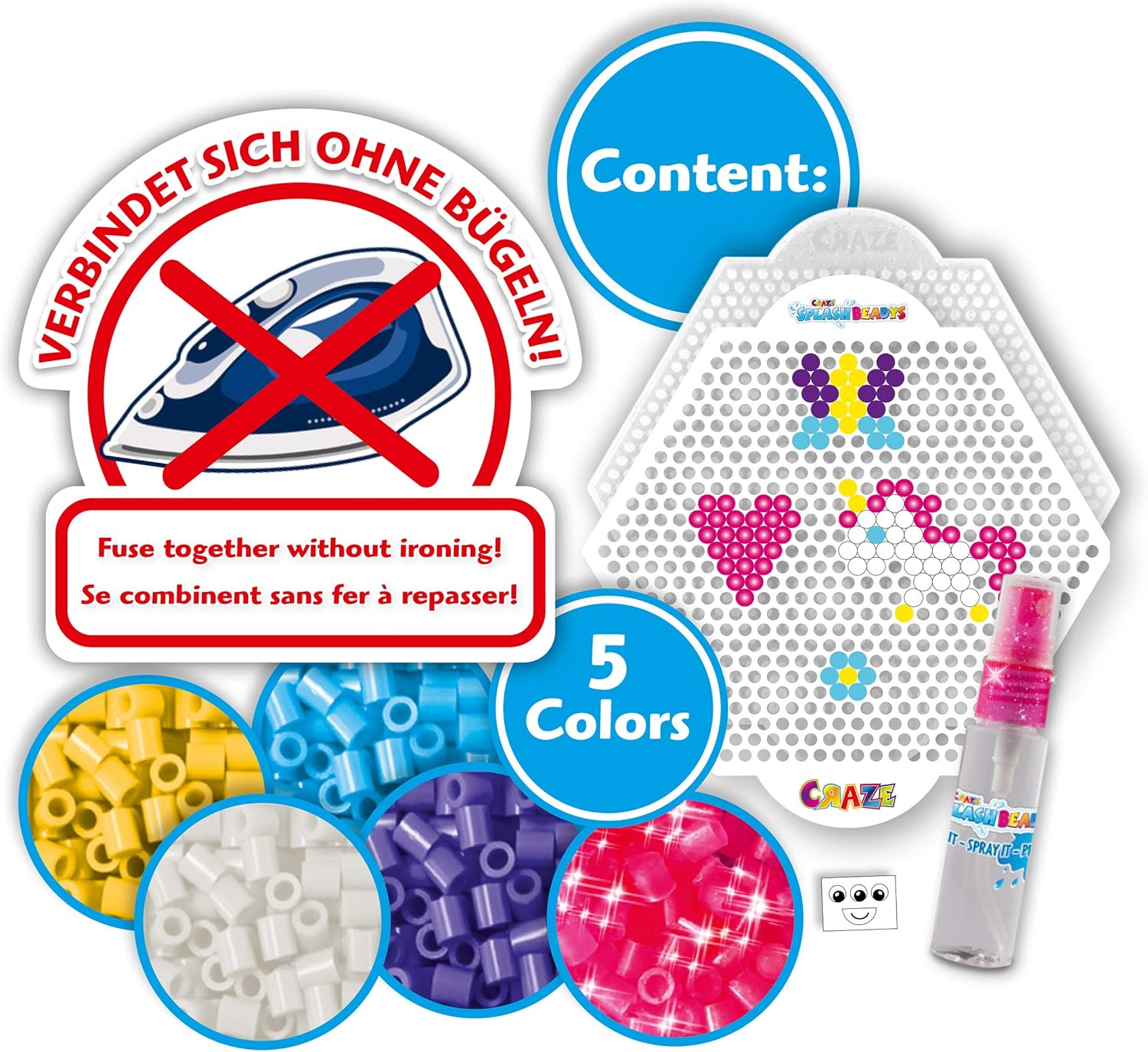 CRAZE Splash BEADYS 26038 Foilbag Starter Pack Children's Jewellery Iron-On Beads Set for Crafts Beautiful Colours - Image 4
