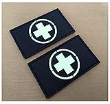 2 Pieces Glow in Dark Medic Cross First Aid Patches