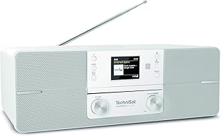 TechniSat DIGITRADIO 371 CD BT - Stereo Digitalradio (DAB+, UKW, CD-Player, Bluetooth, Farbdisplay, USB, AUX, Kopfhöreranschluss, Kompaktanlage, Wecker, 10 Watt, Fernbedienung) weiß
