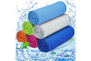 MENOLY 6 Pack Cooling Towel Workout Towel Sweat Towel Microfiber Towel Soft Breathable Chilly Towel for Sports, Gym, Yoga, Camping, Running, Fitness, Workout & More Activities (32"x12")