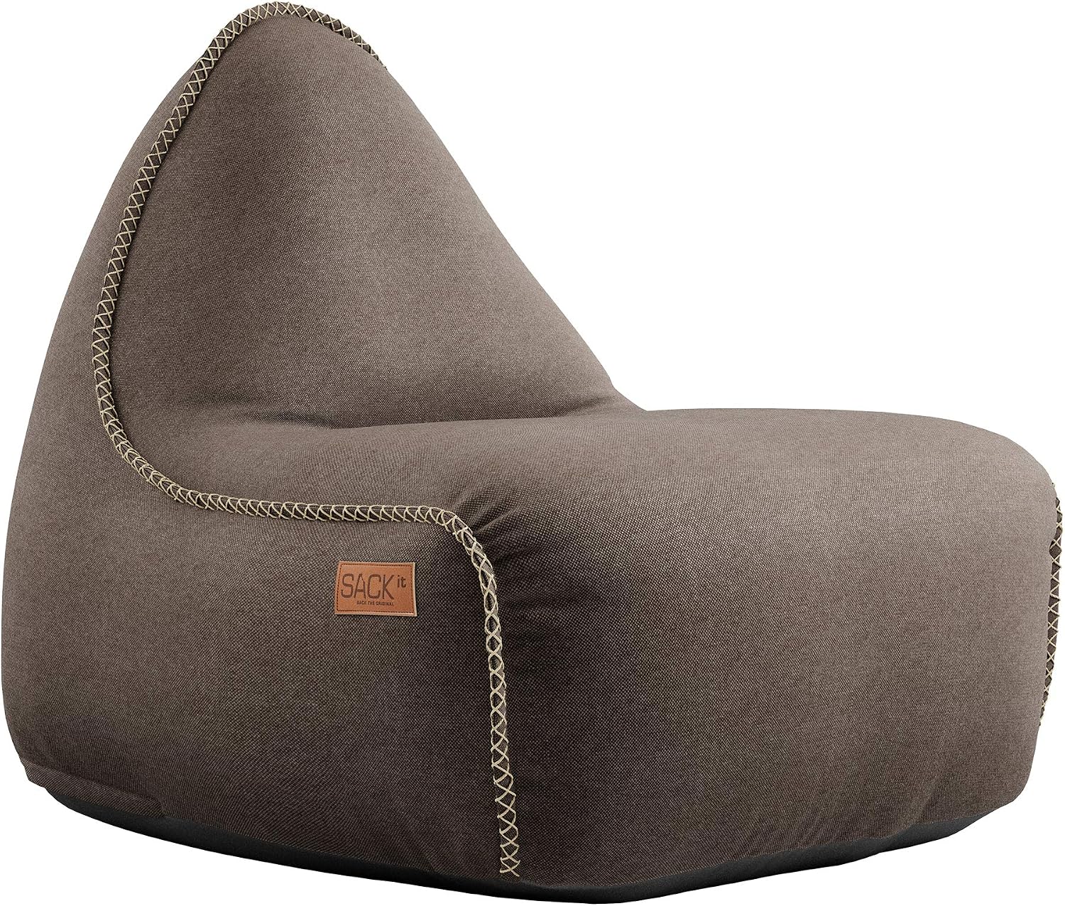 Katze Sitzsack Für Erwachsene – Mit Armlehnen, Tragegriff & Seitentasche, 90x75x70 Cm, Beige