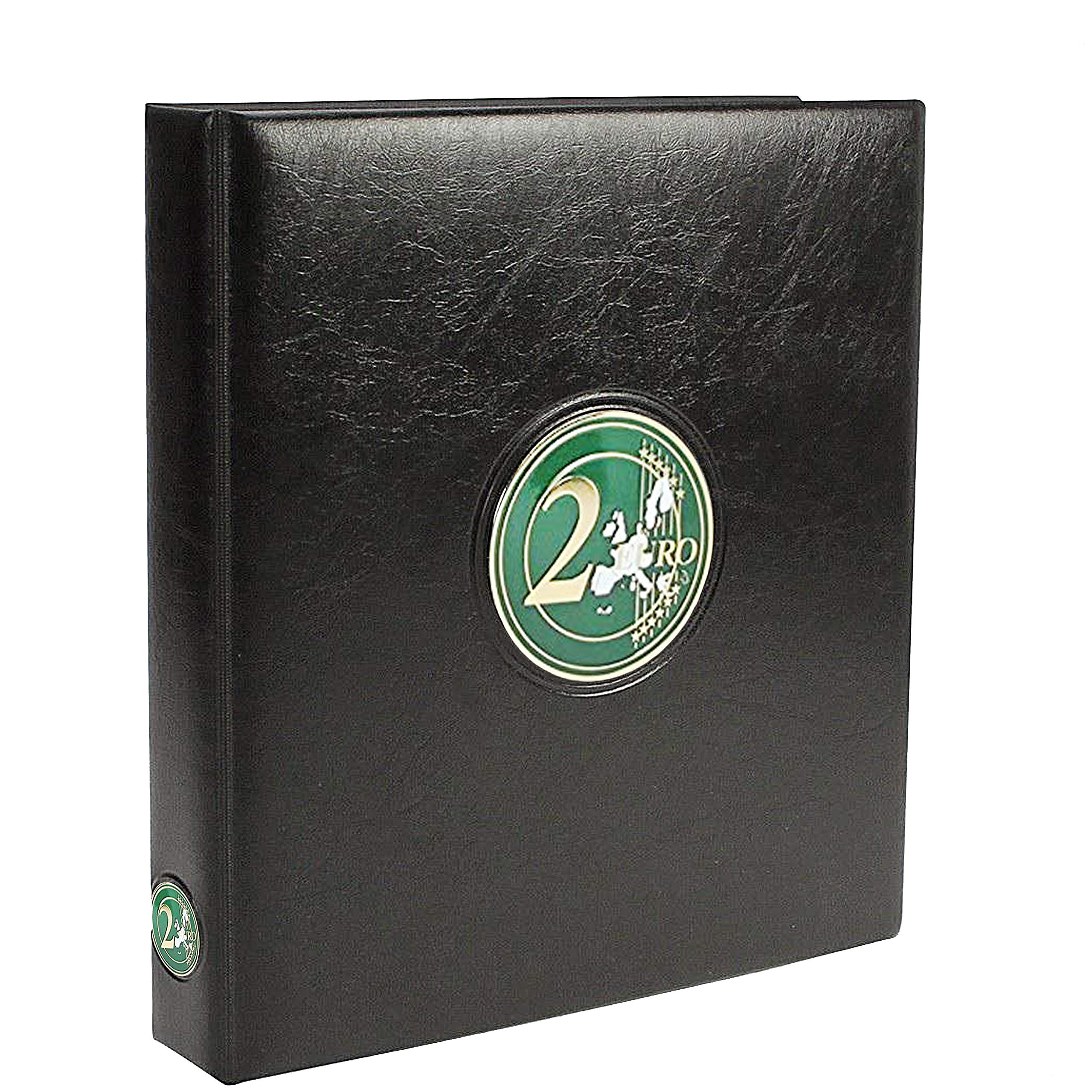 SAFE Premium Coin Album - Album for storing 2 Euro coins of all EU countries, includes 2 coin sheets, colored printed pages, stickers, country flags and year numbers