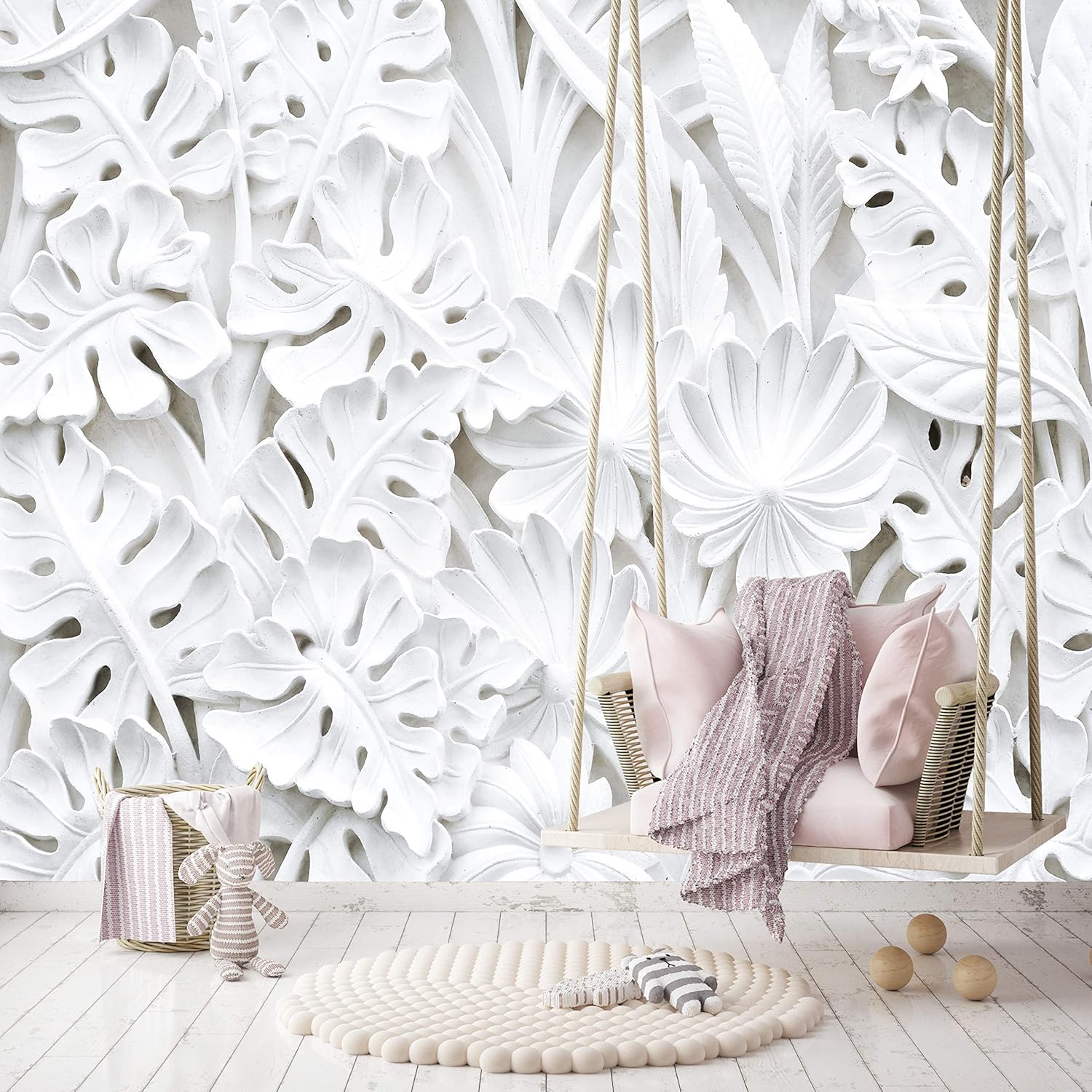 murimage Papel Pintado Flores 3D 366 x 254 cm Plantas Florales 