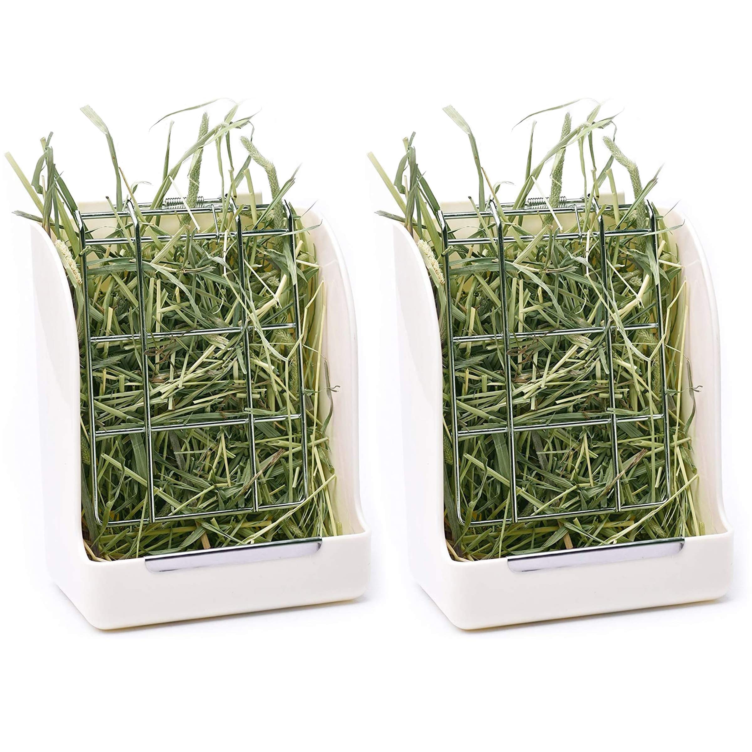 Photo 1 of CalPalmy 2-Pack Hay Feeder for Rabbits, Guinea Pigs, and Chinchillas - Minimize Waste and Mess with 5 1/2" x 3 1/2" x 7 3/8" Hanging Alfalfa and Timothy Hay Dispenser