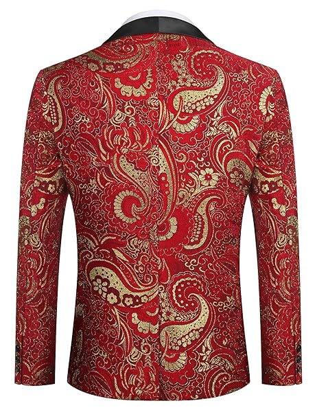COOFANDY MEN’S FLORAL TUXEDO JACKET LUXURY EMBROIDERED WEDDING BLAZER DRESS SUIT FOR PARTY DINNER