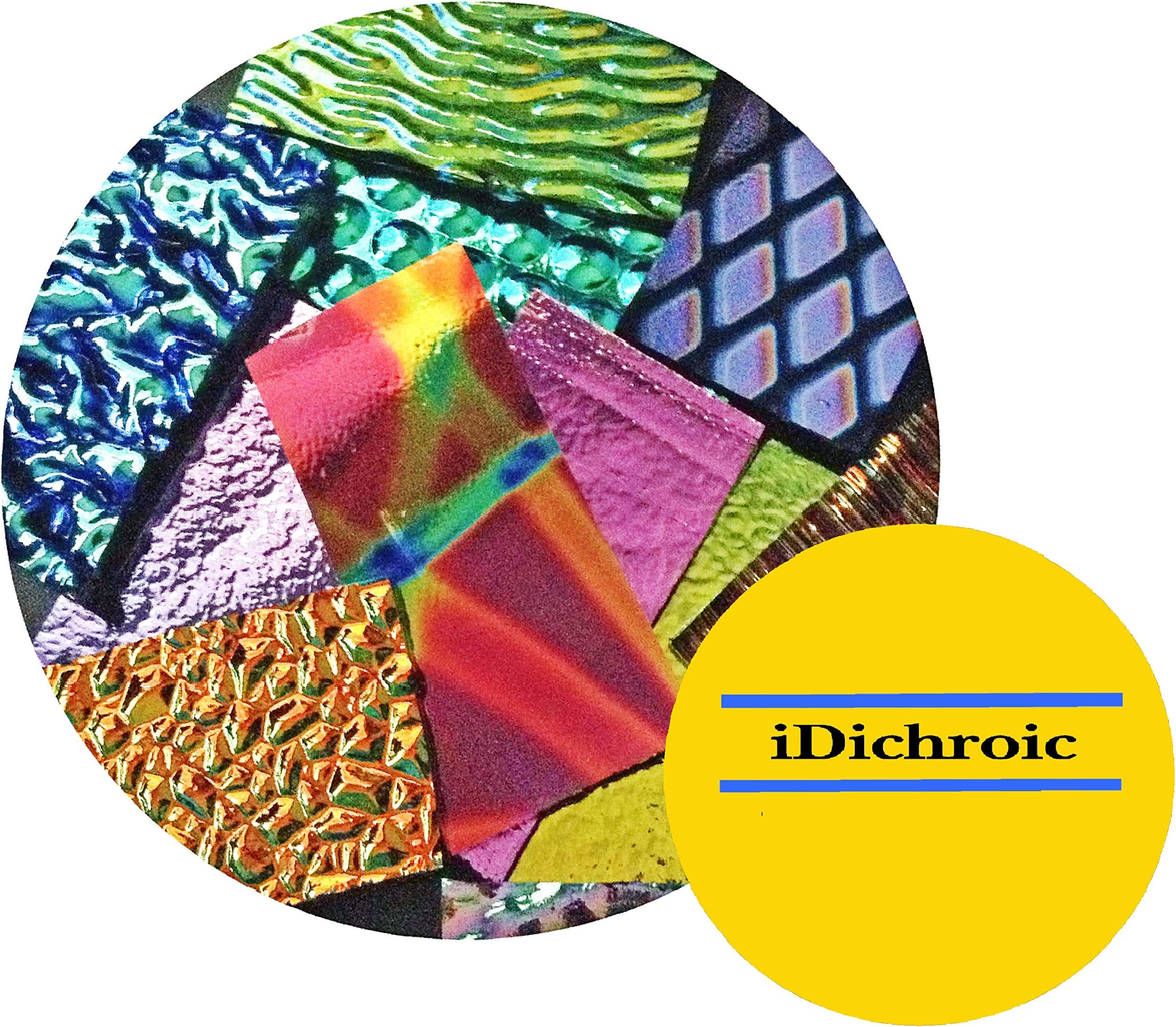 ON Sale, Deluxe Assorted Dichroic on Black and Clear Glass Pieces - 90 COE - 4 Oz,