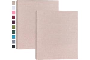 Mublalbum 2 Pack Small 8x10 Photo Album Linen Cover Mini Brag Book Each Holds 52 Vertical Pockets for Artwork Postcards or Picture Storage (Beige)