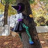 POPGIFTU 63" Crashing Witch Halloween Decoration