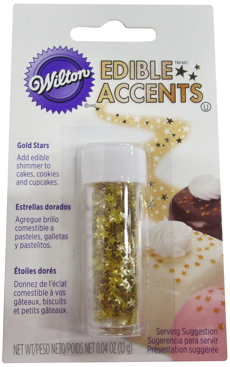 Wilton Edible Glitter, Gold Stars, 0.04 Ounce