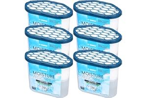 ZARPAX Moisture Absorber Fresh Cotton 10.6 oz/300g | Removes Moisture, Damp & Humidity | Odor Absorber With Fresh Cotton Fragrance | Moisture Trap for Bathroom, Closet, Kitchen | Set of 6