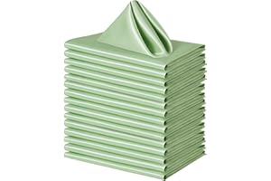 Counfeisly 100 Pack Square Satin Dinner Napkins, 20x20 Inches Silky Soft Smooth Table Cloth Napkins for Restaurant Weddings Banquet Party Decoration, Sage Green