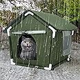 Outdoor Cat House Weatherproof Cat Shelters for Feral Cats Indoor Cat House with Mat and Edging Nails for Outside Provides Cozy Shelter for Stray and Outdoor Cats