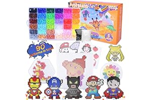 KUMAN Fuse Beads Kit,10000 pcs,36 Colors 5 mm Melty Beads,Melting Beads for Kids Crafts,Bead Art,Best Iron Beads Set Gifts for Boys Girls Christmas Birthday