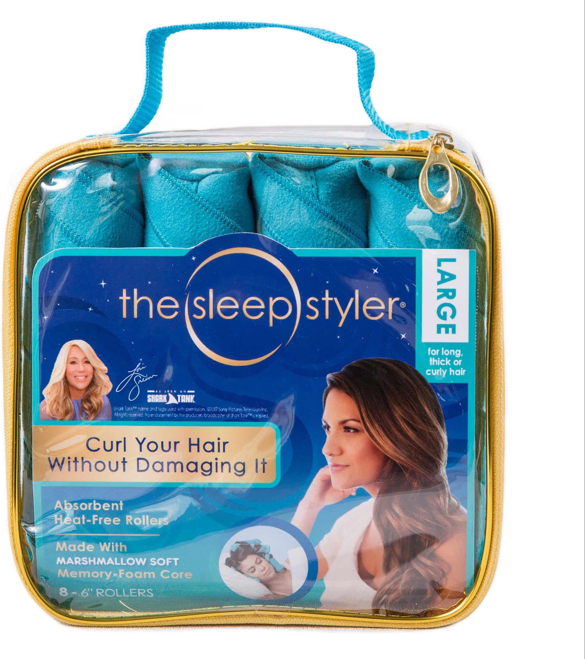 8 Pack Sleep Hair Rollers- Absorbent sleep hair rollers style Curling Apparatus,Curling Drum,Dry Hair Curler,6 Inch Absorbent Heat Free Sleep Nighttime Styler Curlers
